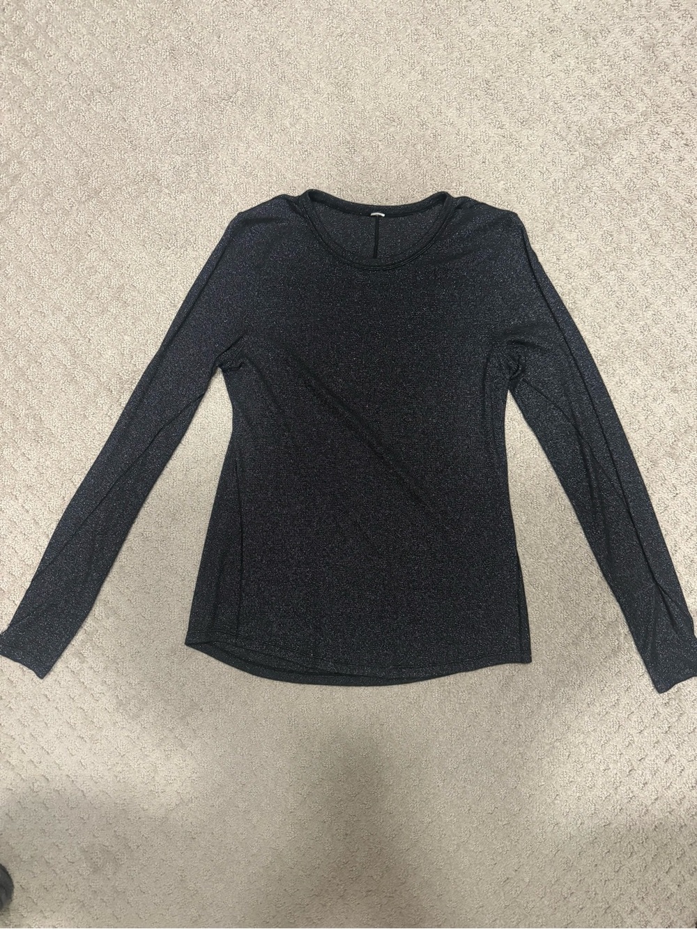 Women’s Lululemon Long-Sleeve Sparkle Crew Neck Top - Black